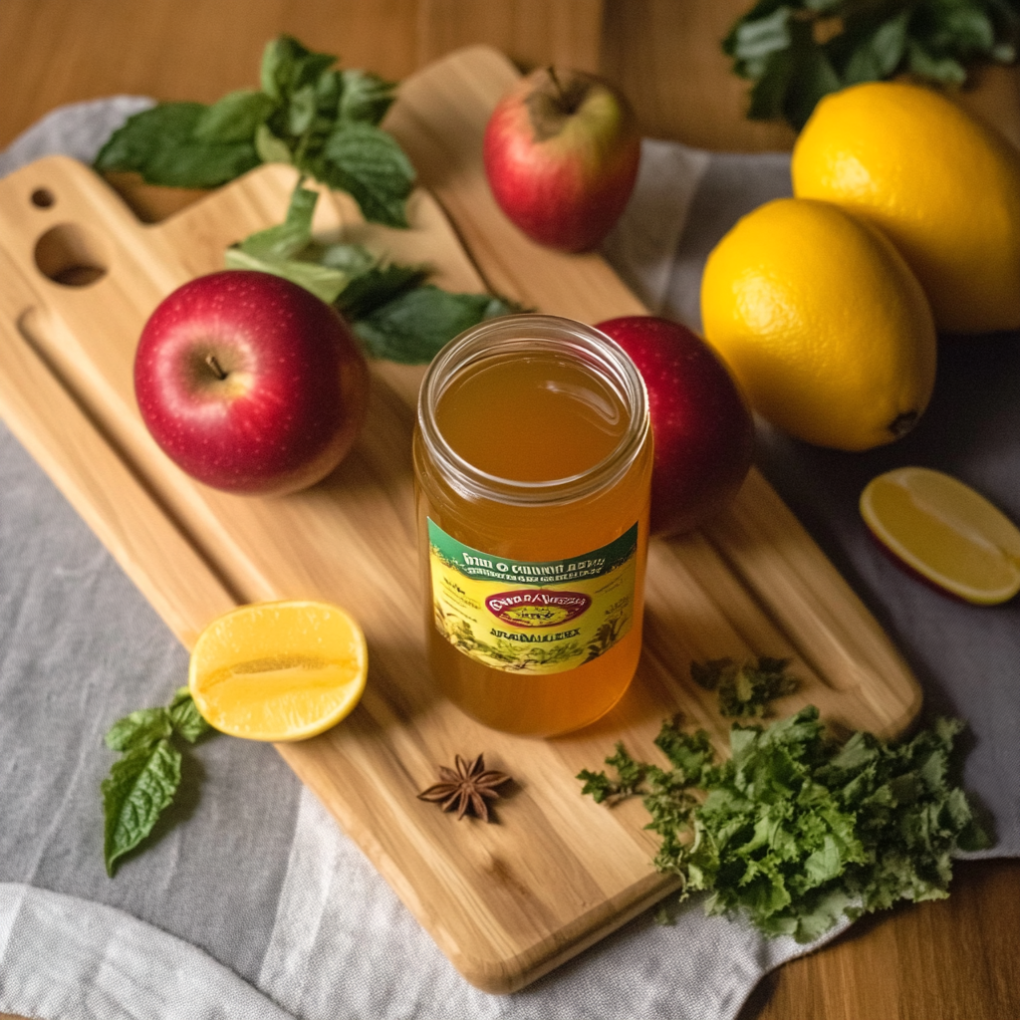 Key Ingredients for the Brazilian Mounjaro Drink Ingredients for Brazilian Mounjaro recipe with apple cider vinegar